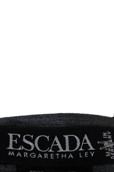 Escada Women Pencil Striped Wool Blend Knee Length Button Skirt Size 42
