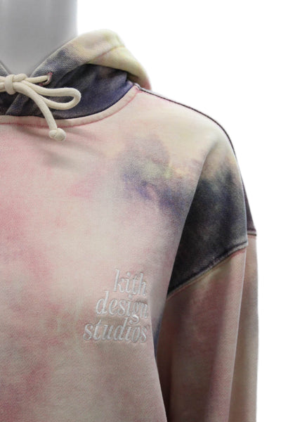 Kith Unisex Adults Multicolor Tie-Dye Cotton Pullover Hoodie Drawstring Size S