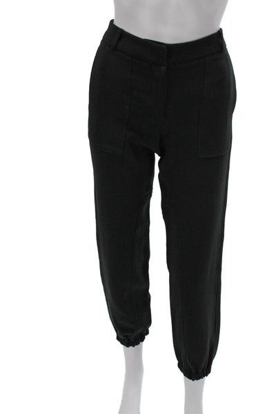 Joseph Womens Jogger Pants Black Polyester Zip Closure Size 36
