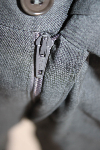 Canali Mens Dress Pants Gray Wool Blend Button Size 36