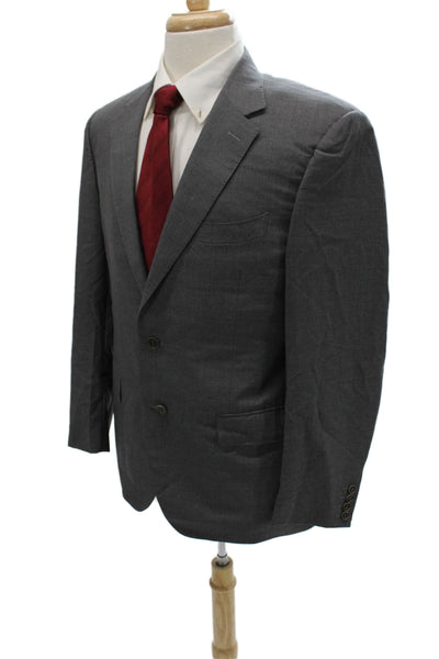 Canali Mens Gray Wool Blend Blazer Size 40