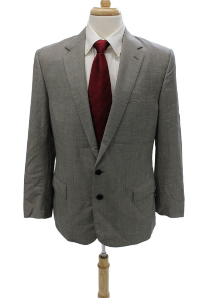 Ralph Lauren Black Label Mens Gray Plaid Wool Blazer Size 44