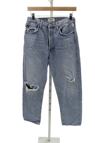 Agolde Womens High Rise Straight Blue 100% Cotton Jeans Size 28