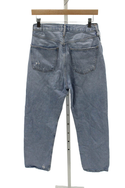 Agolde Womens High Rise Straight Blue 100% Cotton Jeans Size 28