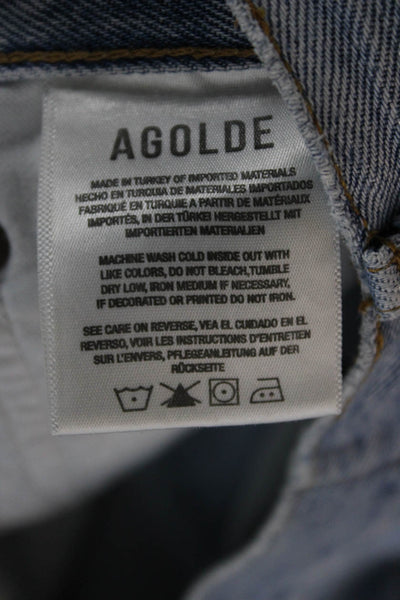 Agolde Womens High Rise Straight Blue 100% Cotton Jeans Size 28