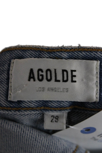 Agolde Womens High Rise Straight Blue 100% Cotton Jeans Size 28