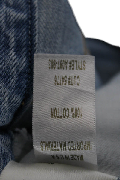 Agolde Womens Straight Jeans Blue High Rise Button Fly Size 28