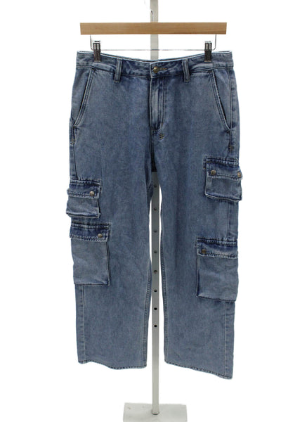 Ksubi Mens Straight Jeans Blue Cotton High Rise Button Fly Size 26