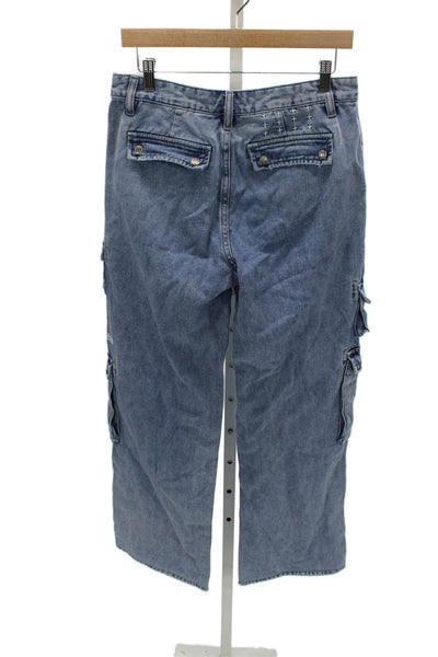 Ksubi Mens Straight Jeans Blue Cotton High Rise Button Fly Size 26