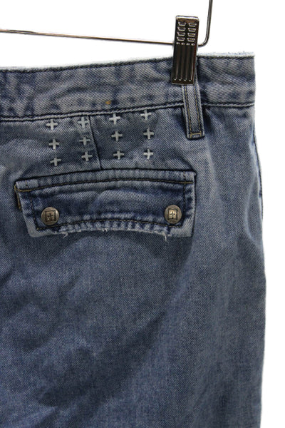 Ksubi Mens Straight Jeans Blue Cotton High Rise Button Fly Size 26
