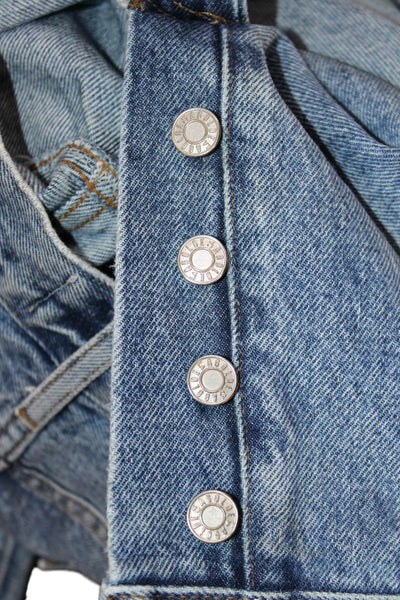 Agolde Women High Rise Straight Jeans Blue Button Size 25