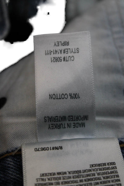 Agolde Women High Rise Straight Jeans Blue Button Size 25