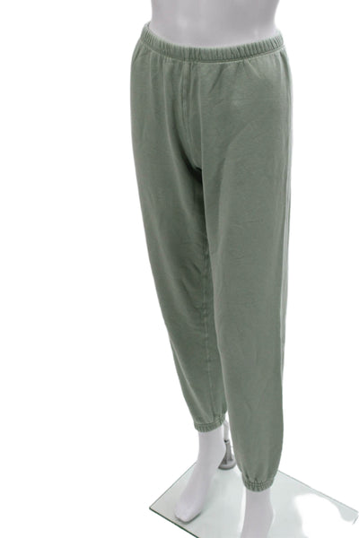 Riley Women Two Piece Lounge Set Green Cotton Crew Neck Long Sleeve Size XS