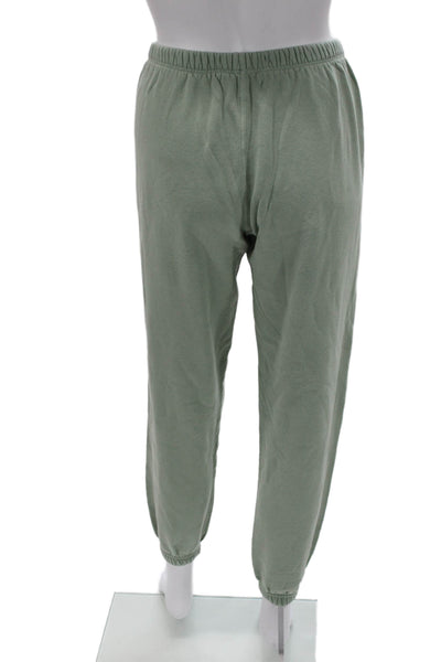 Riley Women Two Piece Lounge Set Green Cotton Crew Neck Long Sleeve Size XS