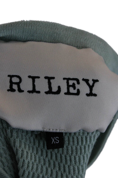 Riley Women Two Piece Lounge Set Green Cotton Crew Neck Long Sleeve Size XS