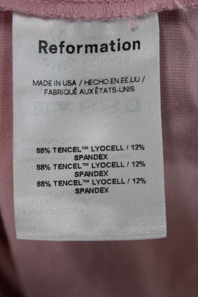 Reformation Women One Shoulder Pink Basic Tank Sleeveless Size S