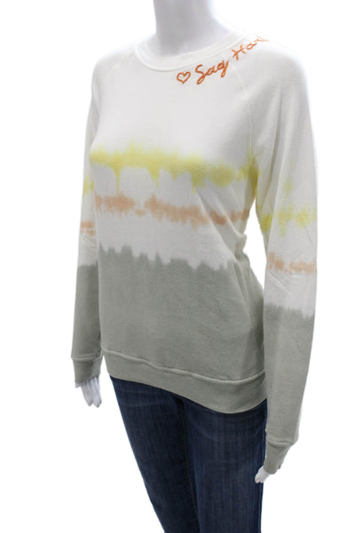 I.S.MB.S Womens White Tie Dye Pullover Sweatshirt Size S