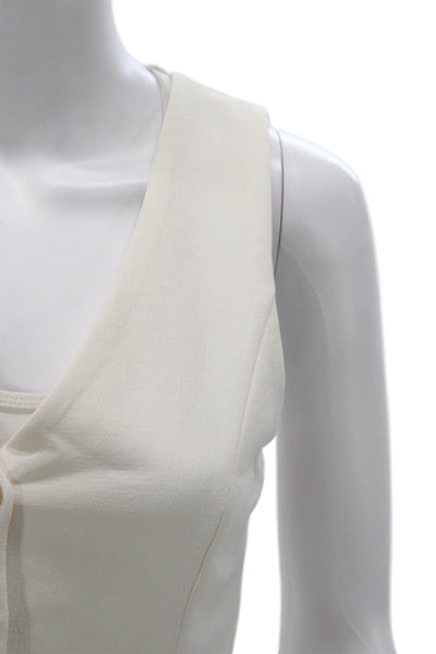 Wilfred Womens White V-Neck Sleeveless Polyester Button Vest Size 0