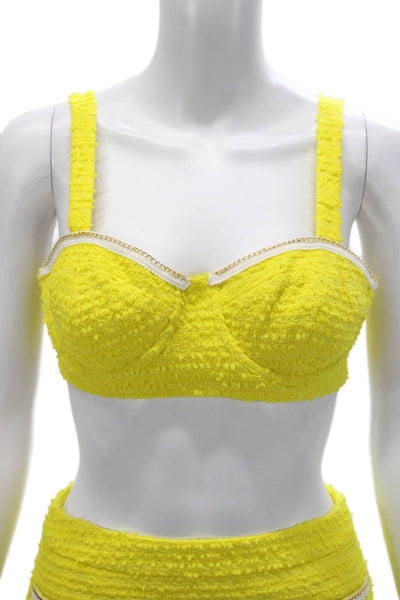 Assignment Women Two Piece Set Yellow Sweetheart Neckline Sleeveless Size S