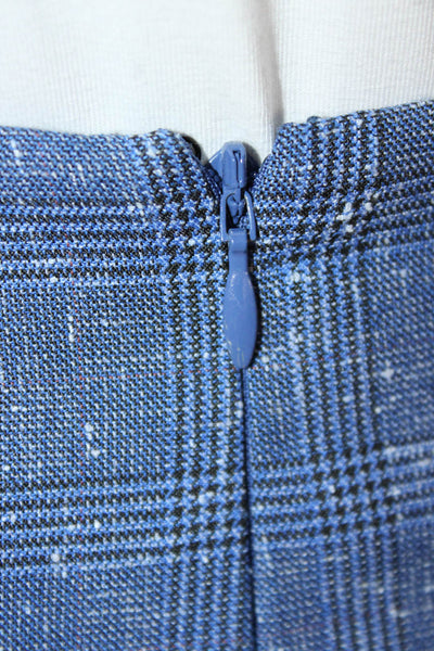 Lovers + Friends Womens Blue Plaid Wrap Mini Skirt Polyester Zip Size XS