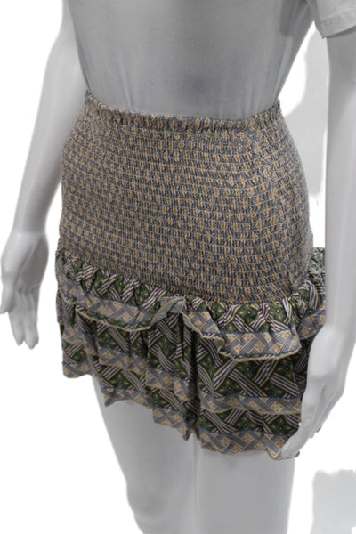 Olivaceous Women Multicolor Geometric Rayon Mini Skirt Pull On Size S