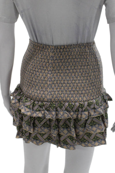 Olivaceous Women Multicolor Geometric Rayon Mini Skirt Pull On Size S