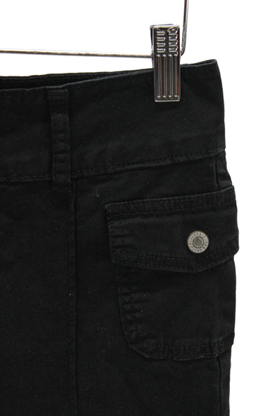 J. Galt Women Black Cotton Cargo Pants High Rise Button Inseam 30 Size S