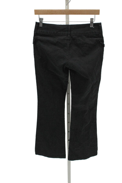 J. Galt Women Black Cotton Cargo Pants High Rise Button Inseam 30 Size S