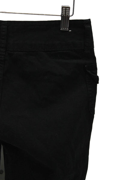 J. Galt Women Black Cotton Cargo Pants High Rise Button Inseam 30 Size S