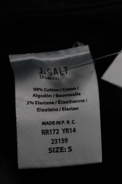 J. Galt Women Black Cotton Cargo Pants High Rise Button Inseam 30 Size S