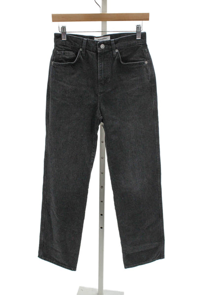 Reformation Womens Straight Black High Rise Jeans Cotton Blend Size 24
