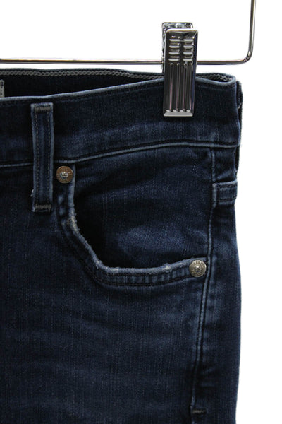 Agolde Womens Cropped High Rise Blue Jeans Button Closure Size 25