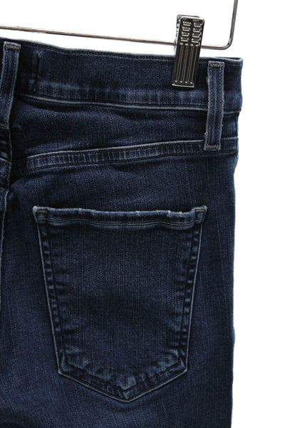Agolde Womens Cropped High Rise Blue Jeans Button Closure Size 25