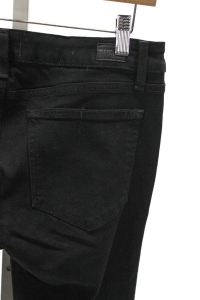 Paige Womens Skinny Jeans Black Rayon High Rise Button Fly Size 30
