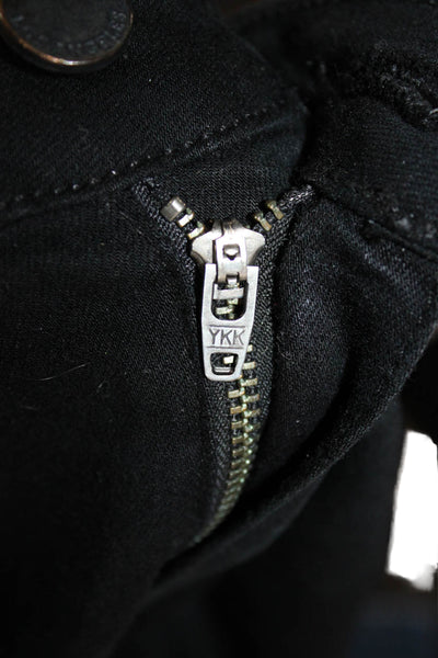 Paige Womens Skinny Jeans Black Rayon High Rise Button Fly Size 30