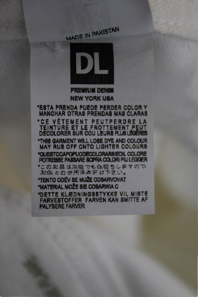 DL1961 Women White High Rise Jeans Zip Closure Size 31