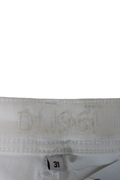 DL1961 Women White High Rise Jeans Zip Closure Size 31