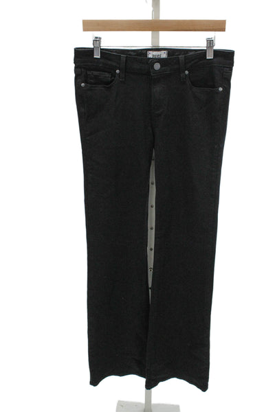 Paige Womens Black Bootcut Jeans High Rise Rayon Button Size 29