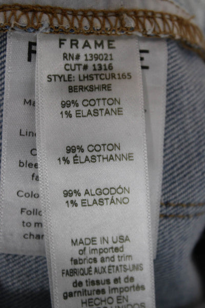 Frame Women Boyfriend Jeans High Rise Blue Cotton Blend Size 30