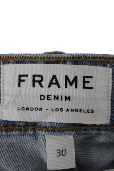 Frame Women Boyfriend Jeans High Rise Blue Cotton Blend Size 30