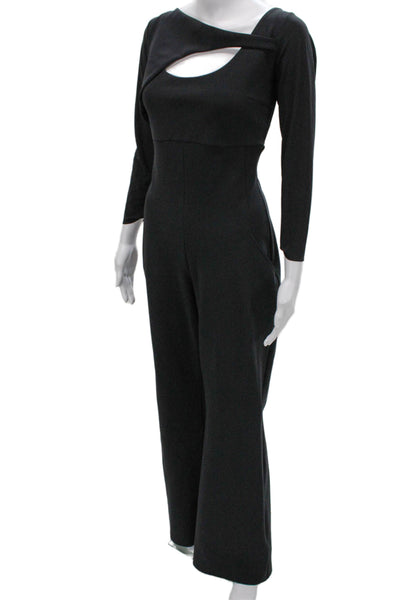 Chiara Boni La Petite Robe Womens Gray Boatneck Long Sleeve Jumpsuit Size M
