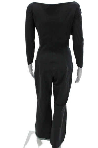 Chiara Boni La Petite Robe Womens Gray Boatneck Long Sleeve Jumpsuit Size M