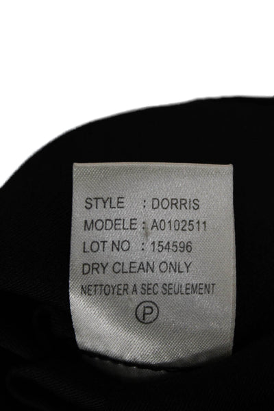 Theory Womens Silk Blend Boat Neck Basic Blouse Black 3/4 Sleeve Button Size L