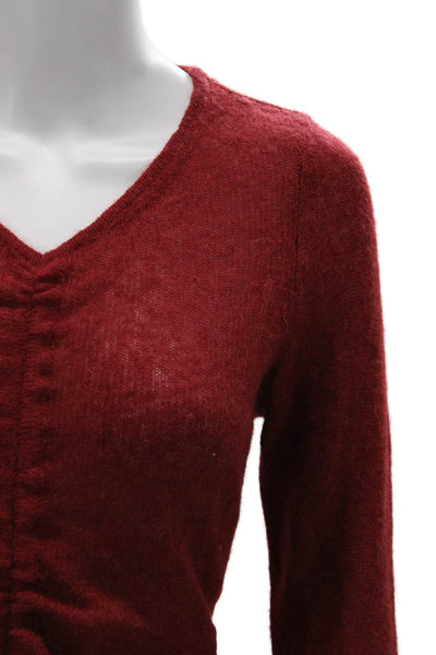 Hudson Women Pullover V-Neck Red Long Sleeve Sweater Size M