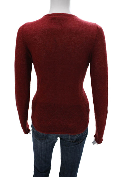 Hudson Women Pullover V-Neck Red Long Sleeve Sweater Size M