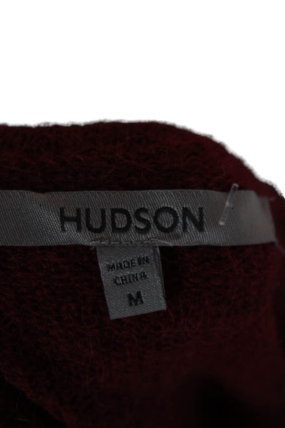 Hudson Women Pullover V-Neck Red Long Sleeve Sweater Size M