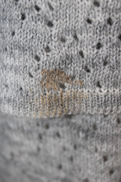 Elisabetta Women Boatneck Geometric Acrylic Sweater Gray Size L