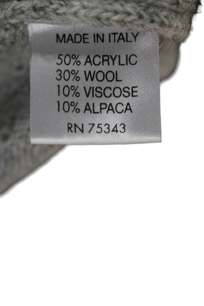 Elisabetta Women Boatneck Geometric Acrylic Sweater Gray Size L
