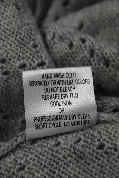 Elisabetta Women Boatneck Geometric Acrylic Sweater Gray Size L