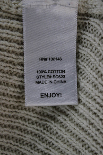 Michael Stars Women Pullover Beige Cotton Boat Neck Long Sleeve Size M